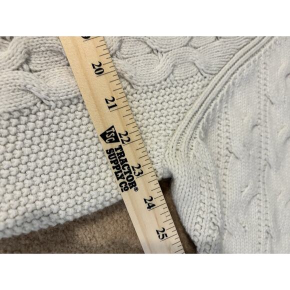 Universal Thread Cream Cropped Fisherman Sweater Cotton Wool Blend M - Picture 3 of 13